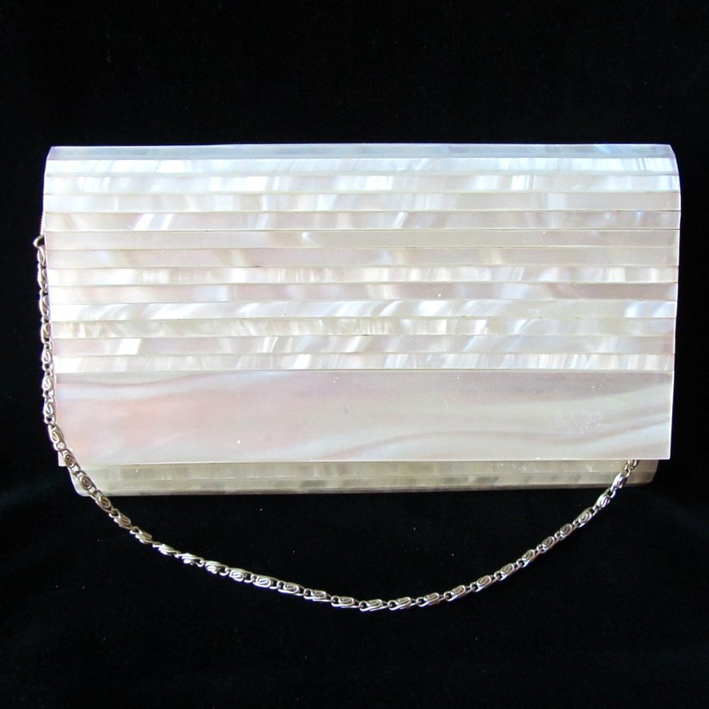 Vintage '50s Walborg Lucite MOP Clutch Evening Bag